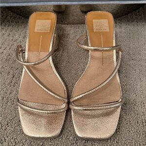 Dolce Vita Metallic Gold Heeled Sandals